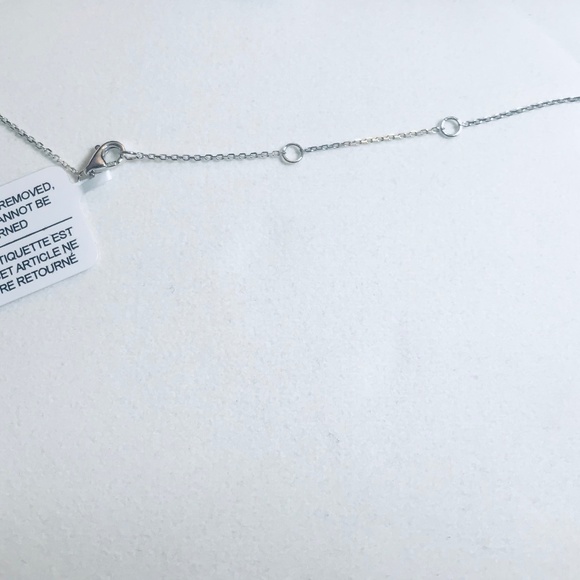 14K White Gold & Genuine Diamond Charm Necklace - Picture 3 of 10